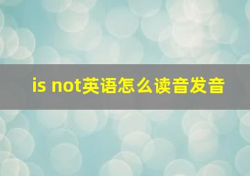 is not英语怎么读音发音